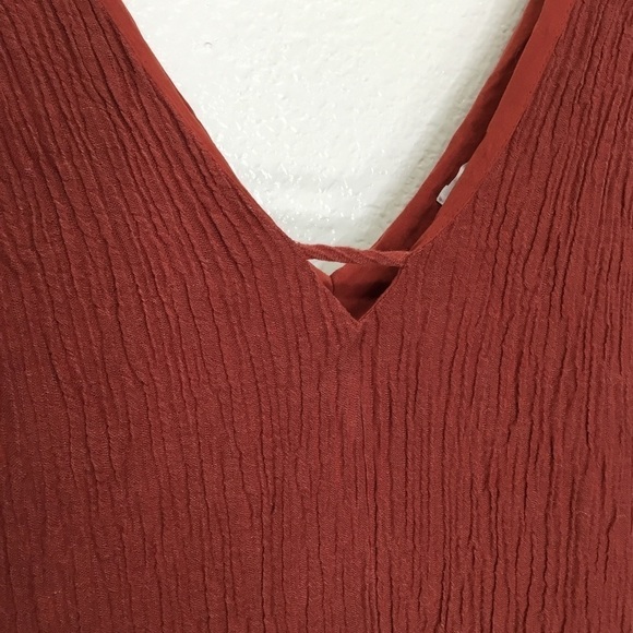 Astr Red Rust Crinkle Material Jumpsuit - Picture 3 of 7